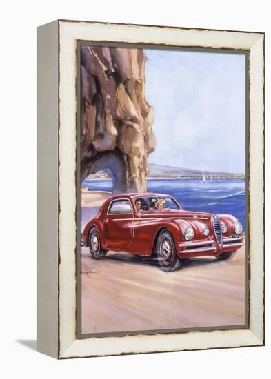 Poster Advertising an Alfa Romeo 6C 2500 Super Sports, 1948-null-Framed Premier Image Canvas