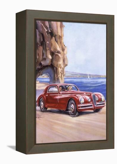 Poster Advertising an Alfa Romeo 6C 2500 Super Sports, 1948-null-Framed Premier Image Canvas