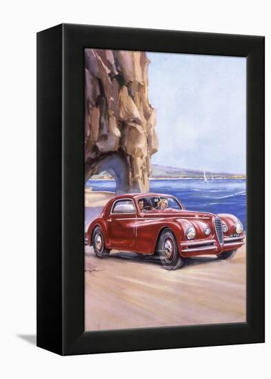 Poster Advertising an Alfa Romeo 6C 2500 Super Sports, 1948-null-Framed Premier Image Canvas