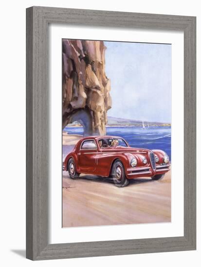 Poster Advertising an Alfa Romeo 6C 2500 Super Sports, 1948-null-Framed Giclee Print