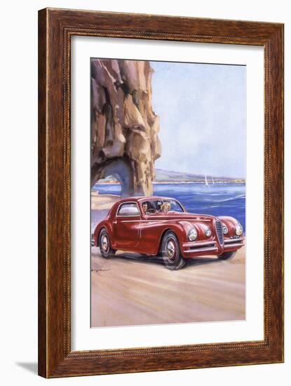 Poster Advertising an Alfa Romeo 6C 2500 Super Sports, 1948-null-Framed Giclee Print