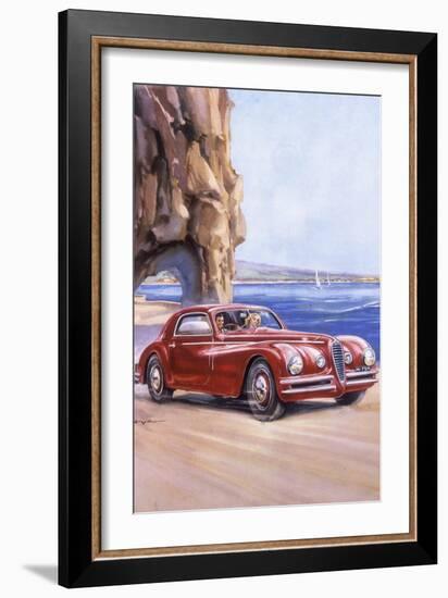 Poster Advertising an Alfa Romeo 6C 2500 Super Sports, 1948-null-Framed Giclee Print