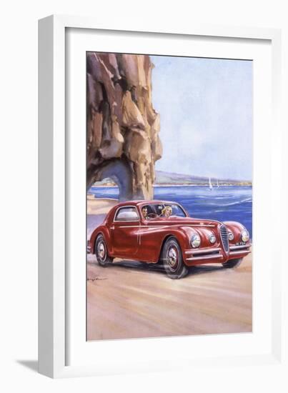 Poster Advertising an Alfa Romeo 6C 2500 Super Sports, 1948-null-Framed Giclee Print