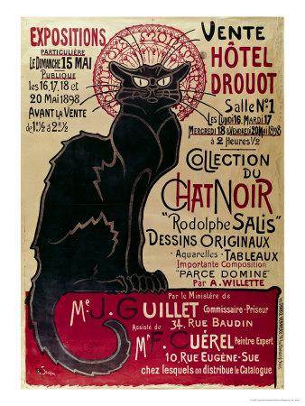 Poster Advertising An Exhibition Of The Collection Du Chat Noir Cabaret At The Hotel Drouot Paris Giclee Print By Thophile Alexandre Steinlen