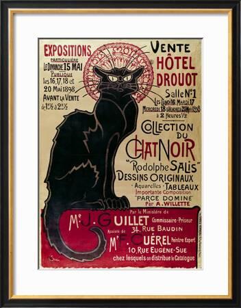 Poster Advertising An Exhibition Of The Collection Du Chat Noir Cabaret At The Hotel Drouot Paris Giclee Print Th Ophile Alexandre Steinlen Art Com