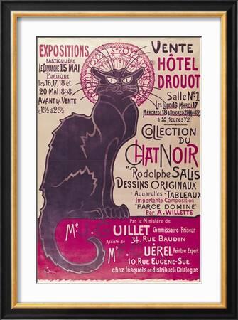 Poster Advertising An Exhibition Of The Collection Du Chat Noir Cabaret At The Hotel Drouot Paris Giclee Print Th Ophile Alexandre Steinlen Art Com