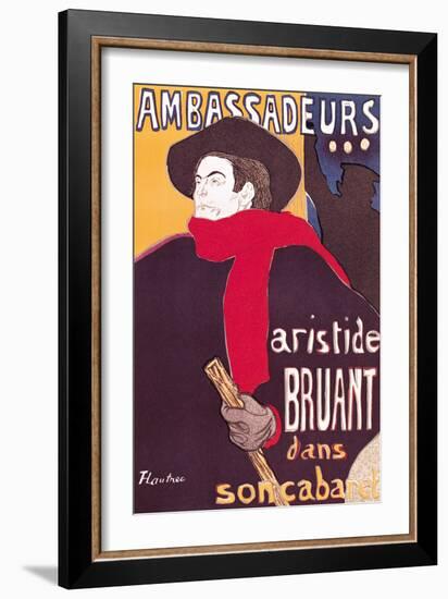 Poster Advertising Aristide Bruant in His Cabaret at the Ambassadeurs, 1892-Henri de Toulouse-Lautrec-Framed Giclee Print