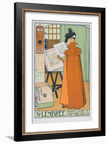 Poster Advertising Art Shop, Brussels, 19Th Century-Theo Van Rysselberghe-Framed Giclee Print