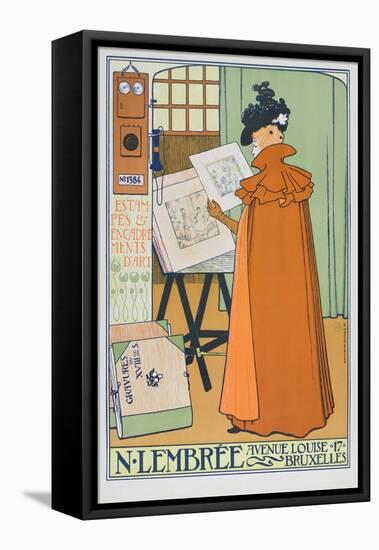 Poster Advertising Art Shop, Brussels, 19Th Century-Theo Van Rysselberghe-Framed Premier Image Canvas