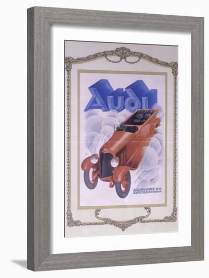 Poster Advertising Audi Cars, 1922-null-Framed Giclee Print