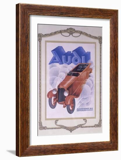 Poster Advertising Audi Cars, 1922-null-Framed Giclee Print