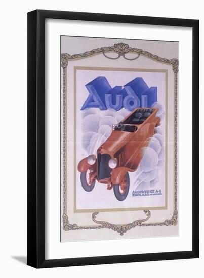 Poster Advertising Audi Cars, 1922-null-Framed Giclee Print