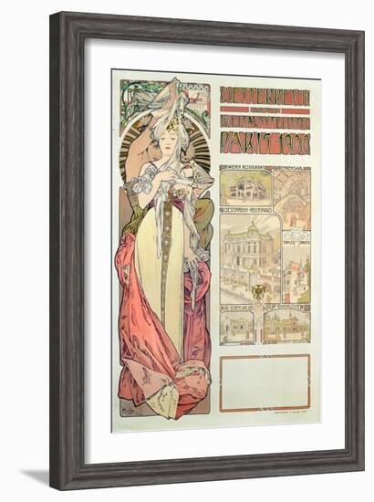 Poster Advertising 'Austria at the International Exposition, Paris 1900', 1900-Alphonse Mucha-Framed Giclee Print