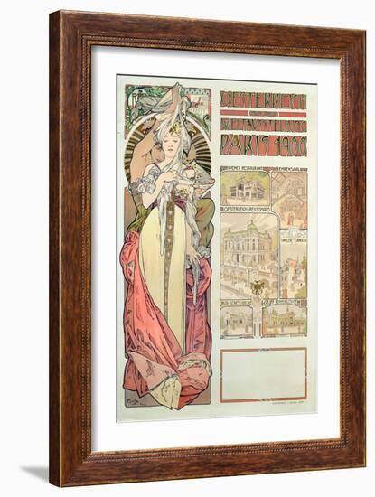 Poster Advertising 'Austria at the International Exposition, Paris 1900', 1900-Alphonse Mucha-Framed Giclee Print