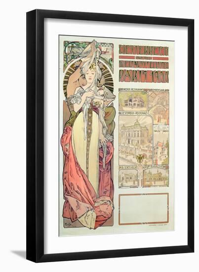 Poster Advertising 'Austria at the International Exposition, Paris 1900', 1900-Alphonse Mucha-Framed Giclee Print