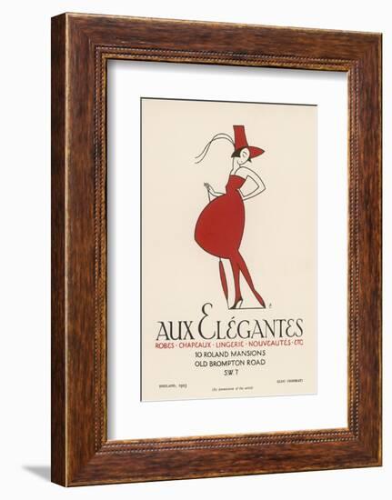 Poster Advertising "Aux Elegantes" in London's Old Brompton Road-Aldo Cosomati-Framed Photographic Print