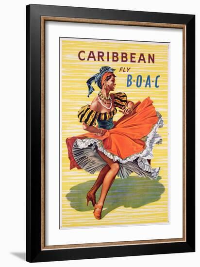 Poster Advertising B.O.A.C. Flights to the Caribbean, C.1950-null-Framed Giclee Print