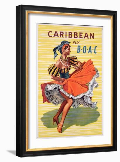 Poster Advertising B.O.A.C. Flights to the Caribbean, C.1950-null-Framed Giclee Print