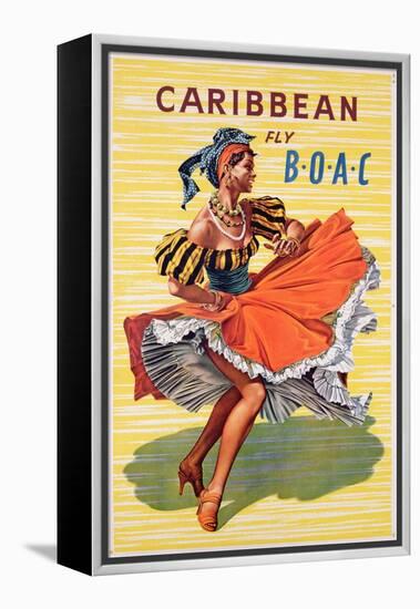 Poster Advertising B.O.A.C. Flights to the Caribbean, C.1950-null-Framed Premier Image Canvas