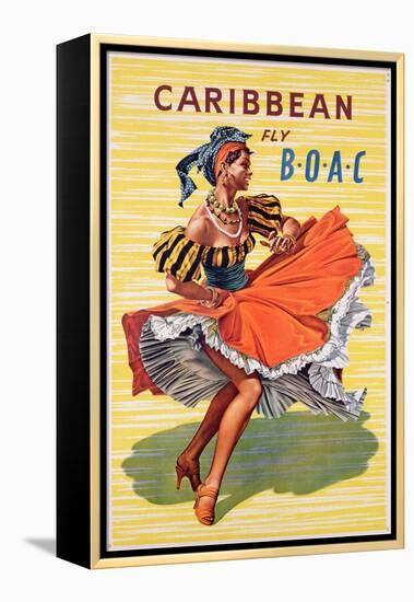Poster Advertising B.O.A.C. Flights to the Caribbean, C.1950-null-Framed Premier Image Canvas