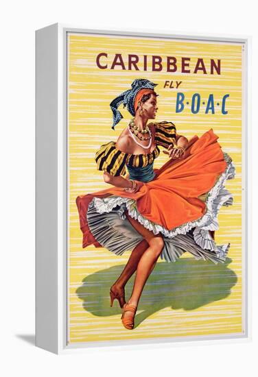 Poster Advertising B.O.A.C. Flights to the Caribbean, C.1950-null-Framed Premier Image Canvas