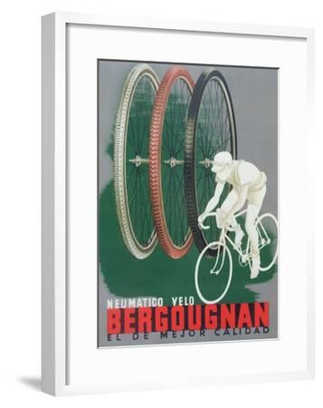 Art Ad Bergougnan Tyres Deco Poster Print
