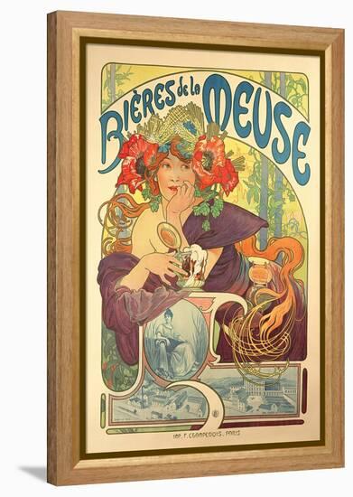 Poster Advertising 'Bieres De La Meuse', 1897-Alphonse Mucha-Framed Premier Image Canvas