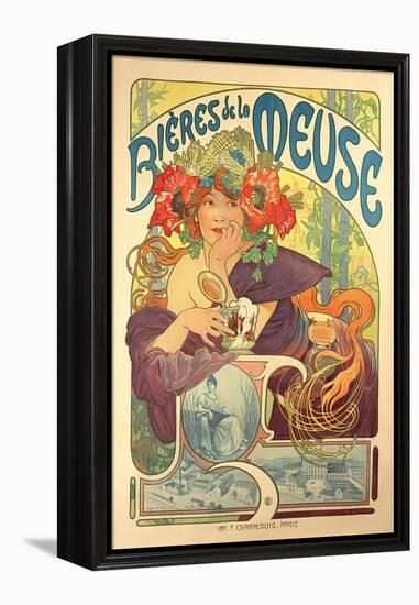 Poster Advertising 'Bieres De La Meuse', 1897-Alphonse Mucha-Framed Premier Image Canvas