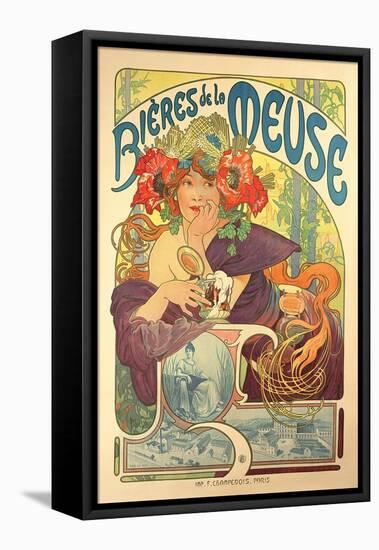 Poster Advertising 'Bieres De La Meuse', 1897-Alphonse Mucha-Framed Premier Image Canvas