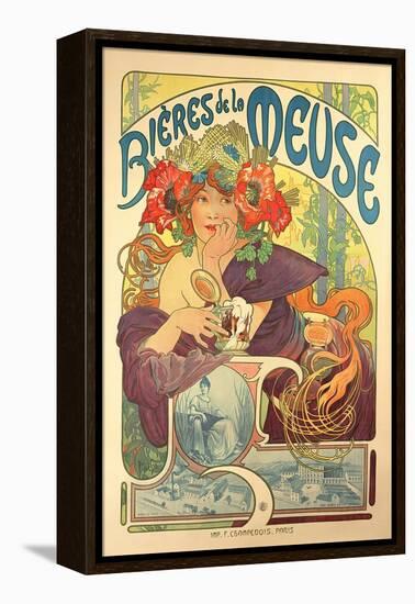 Poster Advertising 'Bieres De La Meuse', 1897-Alphonse Mucha-Framed Premier Image Canvas