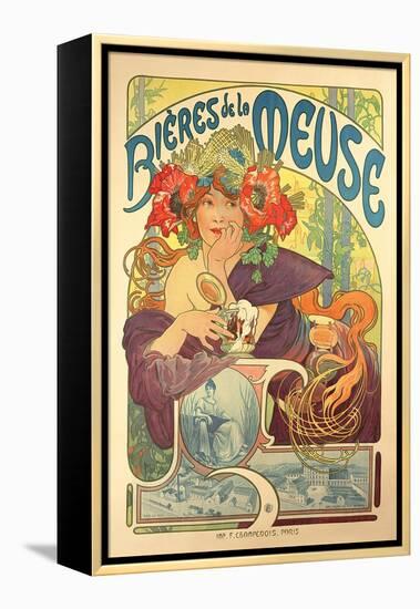 Poster Advertising 'Bieres De La Meuse', 1897-Alphonse Mucha-Framed Premier Image Canvas