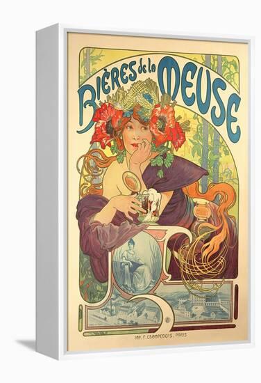 Poster Advertising 'Bieres De La Meuse', 1897-Alphonse Mucha-Framed Premier Image Canvas