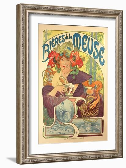 Poster Advertising 'Bieres De La Meuse', 1897-Alphonse Mucha-Framed Giclee Print