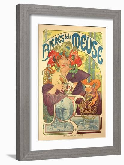 Poster Advertising 'Bieres De La Meuse', 1897-Alphonse Mucha-Framed Giclee Print