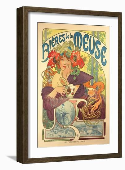 Poster Advertising 'Bieres De La Meuse', 1897-Alphonse Mucha-Framed Giclee Print