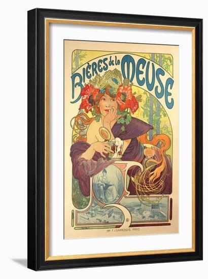 Poster Advertising 'Bieres De La Meuse', 1897-Alphonse Mucha-Framed Giclee Print