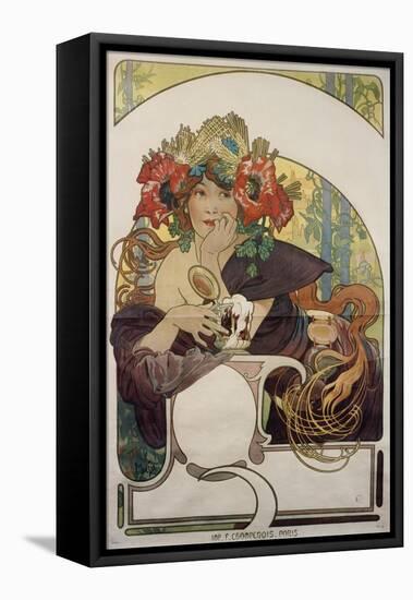 Poster Advertising 'Bieres De La Meuse', about 1897-Alphonse Mucha-Framed Premier Image Canvas