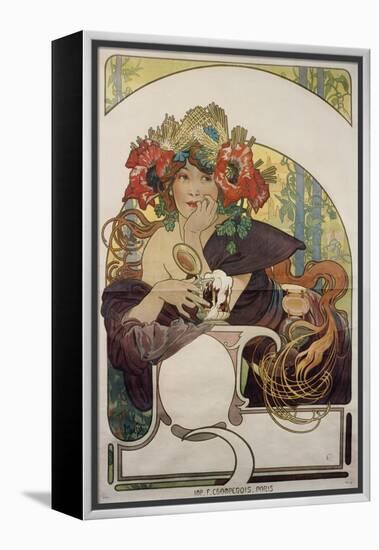 Poster Advertising 'Bieres De La Meuse', about 1897-Alphonse Mucha-Framed Premier Image Canvas