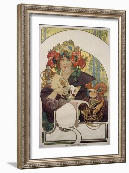 Poster Advertising 'Bieres De La Meuse', about 1897-Alphonse Mucha-Framed Giclee Print