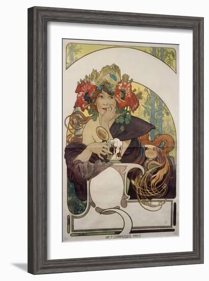 Poster Advertising 'Bieres De La Meuse', about 1897-Alphonse Mucha-Framed Giclee Print