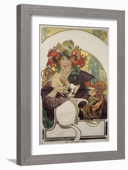 Poster Advertising 'Bieres De La Meuse', about 1897-Alphonse Mucha-Framed Giclee Print