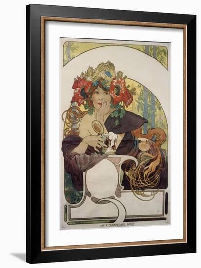 Poster Advertising 'Bieres De La Meuse', about 1897-Alphonse Mucha-Framed Giclee Print