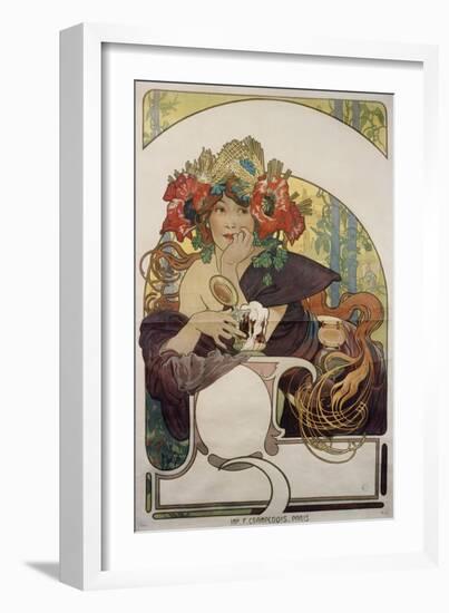 Poster Advertising 'Bieres De La Meuse', about 1897-Alphonse Mucha-Framed Giclee Print