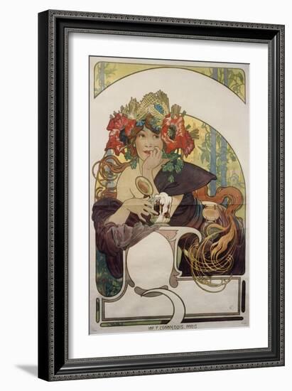 Poster Advertising 'Bieres De La Meuse', about 1897-Alphonse Mucha-Framed Giclee Print