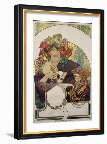 Poster Advertising 'Bieres De La Meuse', about 1897-Alphonse Mucha-Framed Giclee Print