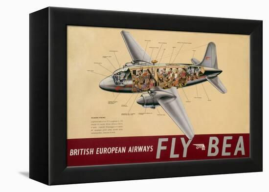 Poster Advertising 'British European Airways', C.1950-null-Framed Premier Image Canvas