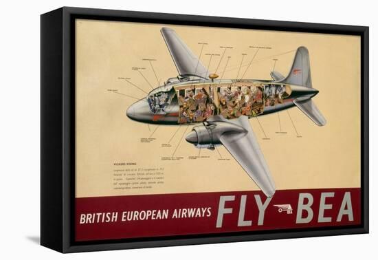 Poster Advertising 'British European Airways', C.1950-null-Framed Premier Image Canvas