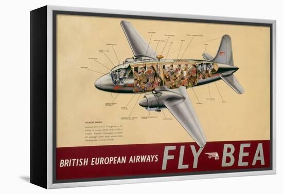 Poster Advertising 'British European Airways', C.1950-null-Framed Premier Image Canvas