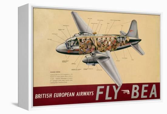 Poster Advertising 'British European Airways', C.1950-null-Framed Premier Image Canvas