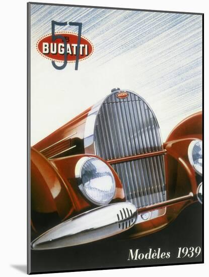 Poster Advertising Bugatti Cars, 1939-null-Mounted Giclee Print